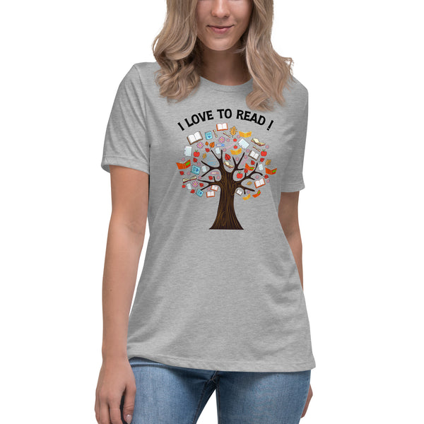 Love To Read Tree Women's Relaxed T-Shirt
